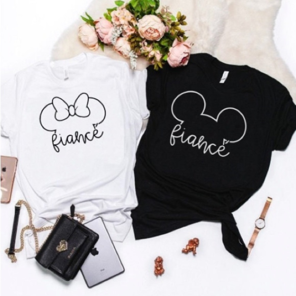 Custom Mickey and Minnie Fiancé T-Shirt Set